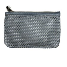 Ipsy Metallic Blue Perforated Cosmetic Bag