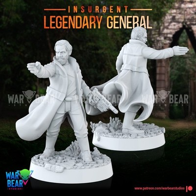 Star Wars Legion 3d printed - Rebel Legendary General - Command Pose
