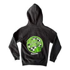 Kawasaki Full Zip Team Green Motorcycle Bikercore Hoodie Adult Small NEW 