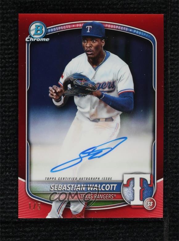 2025 Bowman Chrome Prospect Red Refractor 1/5 Sebastian Walcott #CPA-SW Auto