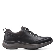 Clarks Mens Wave 2.0 Vibe Black Leather Active Sneakers Shoes