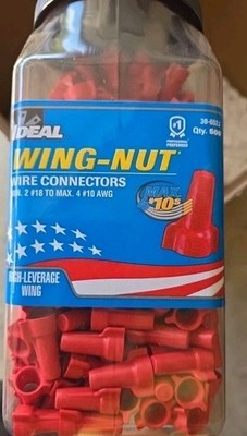 Ideal 30-652J Wingnut  Wire Connector, #452 Red (500/Jar)