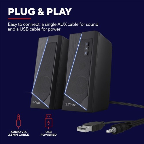 Trust GXT 609 Zoxa loudspeaker Black Wired 6 W - Photo 4/10