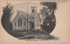 ME Church Ellsworth Maine 1900s Albertype Metodista Gotico Cartolina