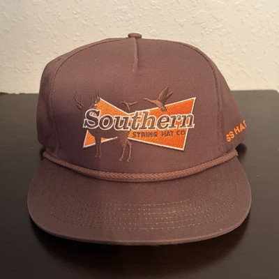 Southern String Hat Co Brown Adjustable Snapback Hat One Size Deer Hunting