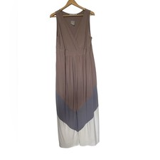 NY Collection Women's Sleeveless V Neck Maxi Dress Brown Size 1X NEW