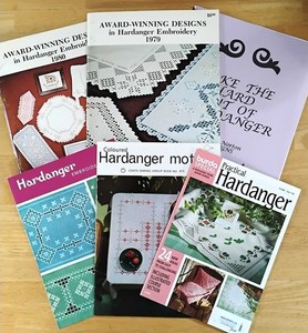 Vintage Lot 6 Hardanger Embroidery Pattern Books Award Winning Designs Burda (B)