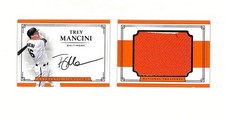 2017 Panini National Treasures Trey Mancini 78/99 Auto Jersey Booklet Card 