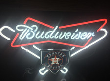 Houston Astros Bowtie 20"x16" Neon Lamp Sign Light Beer Bar Club Decor Home JL A