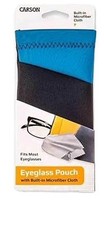 Bolsa para gafas Carson azul y negra con tela de microfibra incorporada - Estuche