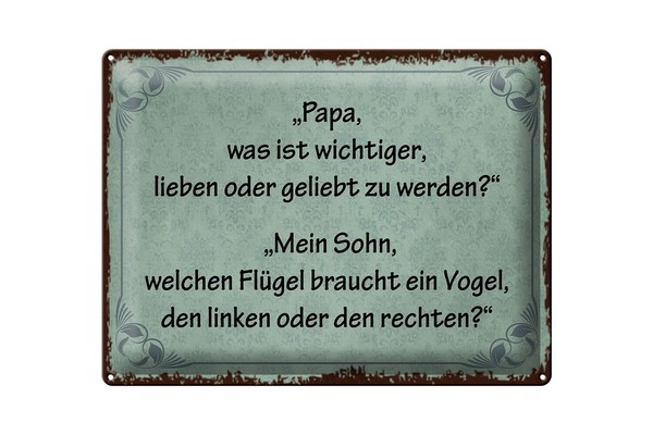 Blechschild Spruch 30X40 Cm Lieben Oder Geliebt Werden Deko Schild-image