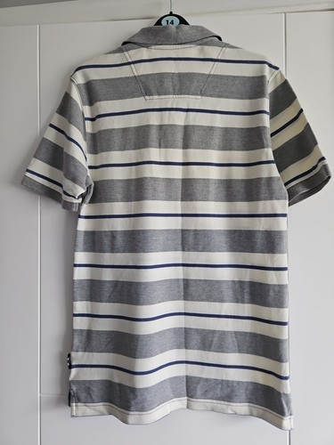 Joules Mens Polo Shirt Grey White Blue Striped Size S - Bild 5 von 6