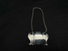 Etiqueta de jarra de licor vintage inglesa Francis Howard de plata esterlina, DRAMBUIE
