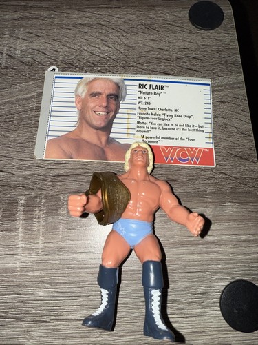 Vintage 1990 Galoob WCW Ric Flair Blue Trunks Wres...
