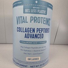 Vital Proteins Collagen Peptides Advanced Unflavored 20oz Hyaluronic Acid 12/27