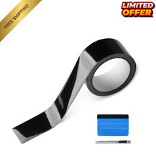 LZLRUN High Gloss Vinyl Wrap Chrome Delete Kit 2in x 30ft Window Trim Black Out.