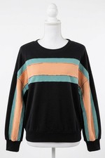 Bibi French Terry Color Block Sweatshirt Black
