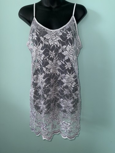 VTG Sheer Light Violet Midi Nightgown By Lady Cameo Measured READ Lingerie Med.