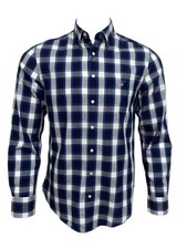 GANT Saxony Blue Heather Oxford Check Button Down Shirt 3058300 Size M NWT