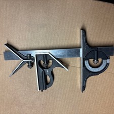 Vintage Lufkin 12 Inch Combination Square Set Complete W/Hardened Heads