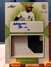 2021 LEAF PERFECT GAME GREEN ELIJAH GREEN LOGO RC PATCH AUTO # 13/20