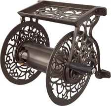 Liberty Garden 704 Bronze Wall Mounted Hose Reel Holds 125ft Garden Hose