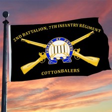 2nd Battalion, 7th Infantry Regiment Cottonbalers US Army Flag 3x5Feet Man Cave