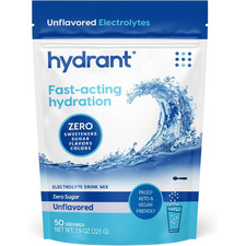 Hydrant Unflavored Electrolyte Powder 50 Servings Zero Sugar Hydration Mix