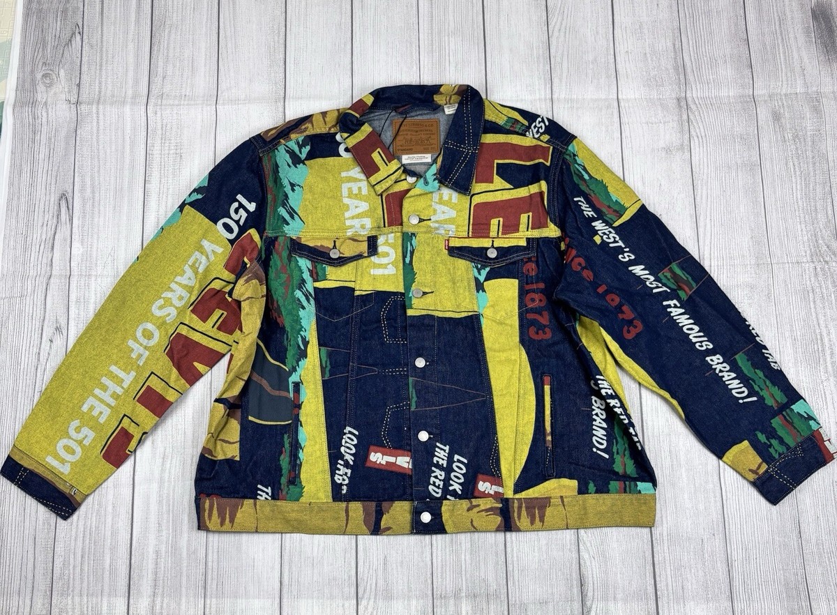 Levi's 501 150th Anniversary Banner Print Trucker Jacket Levi's 501 150th Anniversary Banner Print Trucker Jacket