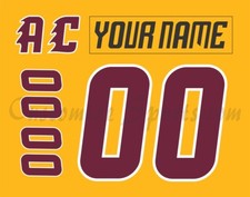 Cleveland Monsters Customized Number Kit For 2017-2018 gold Uniform