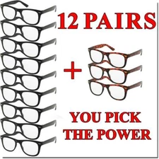 Reading Glasses Mens Womens Readers Style 12 Pack Value Deal All Powers Classic