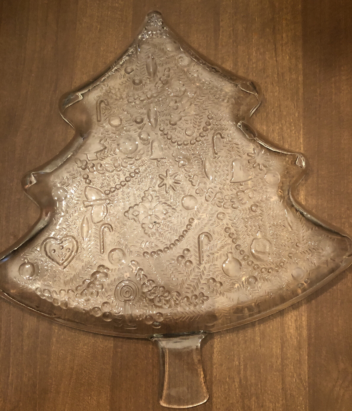 clear glass christmas tree Platter eBay