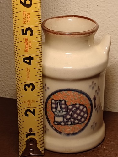 Vintage Ceramic Milk Can Jug Vase Cat Retro Farmhouse Country Kitten Cute Decor - Picture 8 of 8