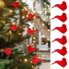 6/12Pcs Cardinal Bird Christmas Cardinal Ornaments Christmas Hanging Ornament