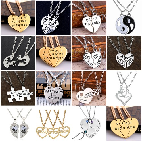 Womens Mens BFF Necklace Pizza Best Friend Necklaces Pendant ...