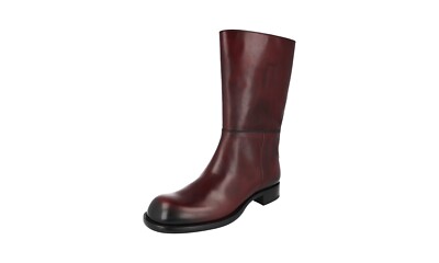 PRADA RUNWAY Leather Boots - FRAMED Bordeaux Cordovan NEW - 11 45