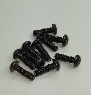 10x Zylinderschrauben mit ISK DIN7380 10.9 M2 M2,5 M3 Schwarz Brüniert Modellbau