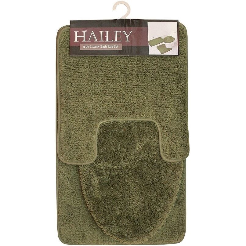 Hailey 3 Piece Bath Rug Set, Bath Mat, Contour Rug, Lid eBay