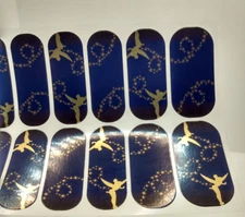 Jamberry Nail Wrap Disney Tinkerbell "You Can Fly" Fairy Wish Gold Full Sheet