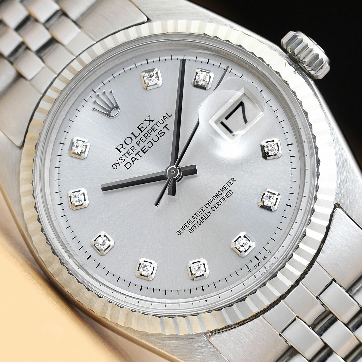 ROLEX DATEJUST 1601 18K WHITE GOLD