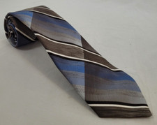 WEMLON by Wembley  Abstract Stripe Design in Earth-Tones 100 Polyester Tie