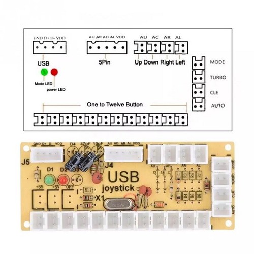 Arcade Joystick DIY Set 0 Delay Arcade USB Encoder To PC + Push Buttons Kits AUS - Picture 2 of 14