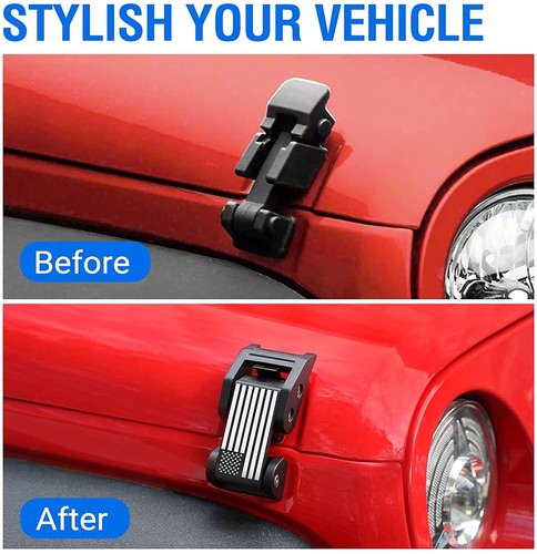 Hood Latches Catch Buckle Aluminum w/ USA Flag for 07-21 Jeep Wrangler JK JL JT - Picture 7 of 10