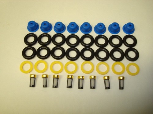 Ford Mustang V8 Fuel Injector Repair Rebuild Kit O-Rings, Spacers, Filters, Caps - Picture 8 of 8