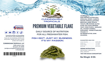 Cunningham Tropicals - 1/2 lb. Premium Vegetable Flake