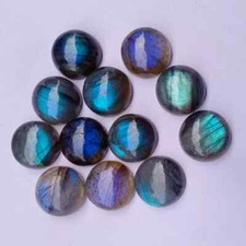  WHOLESALE NATURAL LABRADORITE CABOCHON ROUND SHAPE LOOSE GEMSTONE