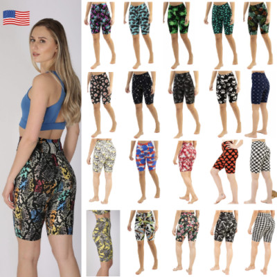 Damen Radler Kurz Hose Short Stretch Super Soft Sport Yoga Sommer Fitness Sommer