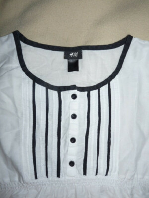 Blouse H&M Taille 38 En Coton Bleu - Occasion En Très Bon état