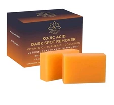 Kojic Acid Dark Spot Remover Soap Bars with Vitamin C Retinol, Collagen Turmeric