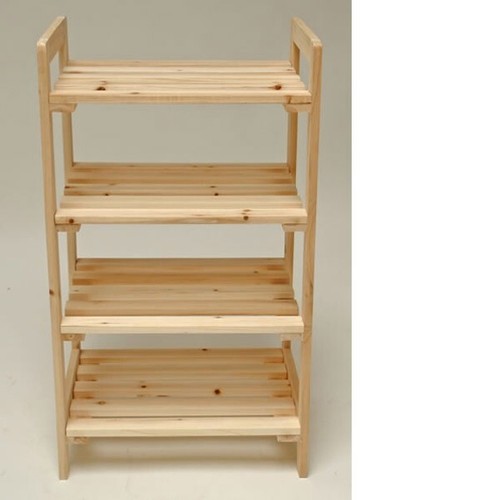Holzregal Kellerregal Lagerregal Universalregal Regal mit 4 Böden 45x33x79cm - Bild 3 von 5